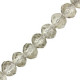 Faceted glass rondelle beads 8x6mm Transparent grey pearl shine coating